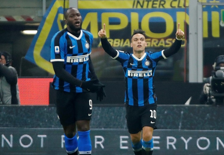Lautaro Martinez hits an early first half goal for Inter Milan during their Serie A battle against Atalanta