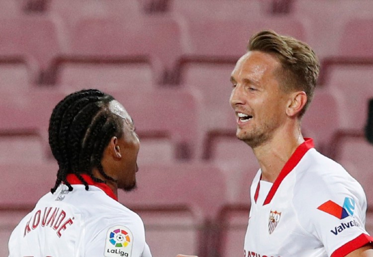 La Liga: Luuk de Jong has scored the opening goal in the game between Barcelona and Sevilla