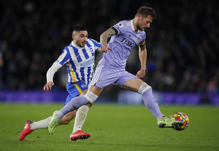 Neal Maupay is frustrated after Brighton & Hove Albion draws at 0-0 with Leeds United