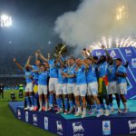 Napoli celebrate their Serie A triumph after a dominant performance against Cagliari