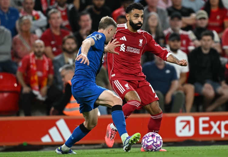 Adrien Truffert of Bournemouth went head-to-head with Liverpool’s Mohamed Salah in a Premier League match at Anfield